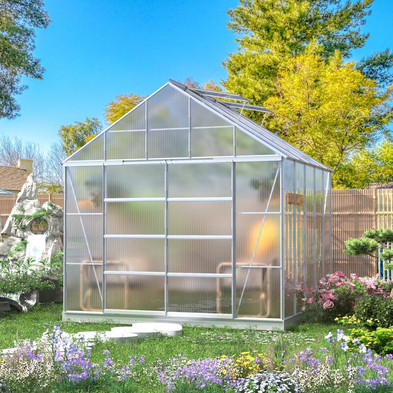 Outdoor 12' x 10' Outdoor Walk-in Hobby Greenhouse for Plants - 10*12