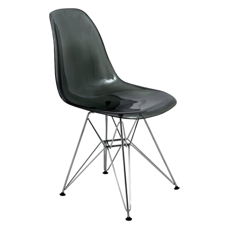 LeisureMod Cresco Molded 2-Tone Eiffel Side Chair - White Blue - 17"L x 18.4"W x 32"H - 20 x 32 x 17 - Black