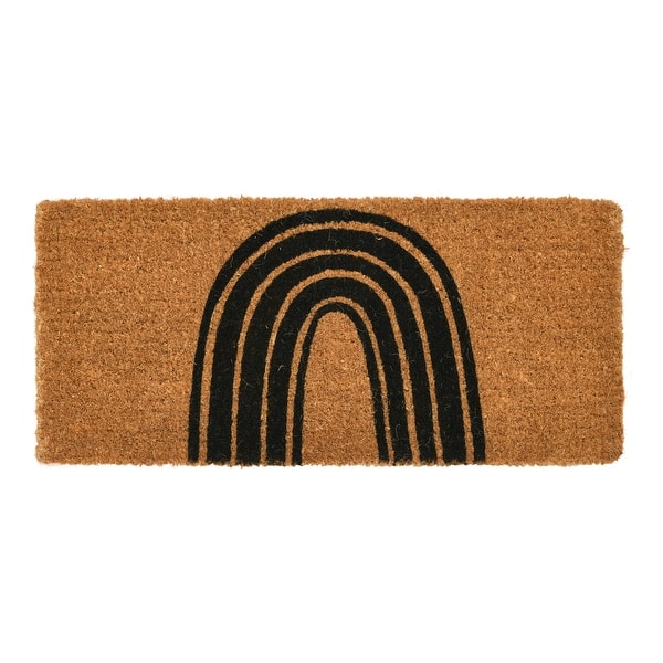 slide 2 of 6, Natural Coir Doormat with Rainbow
