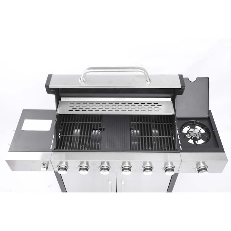 6-Burner Propane Gas Grill With Side Burner