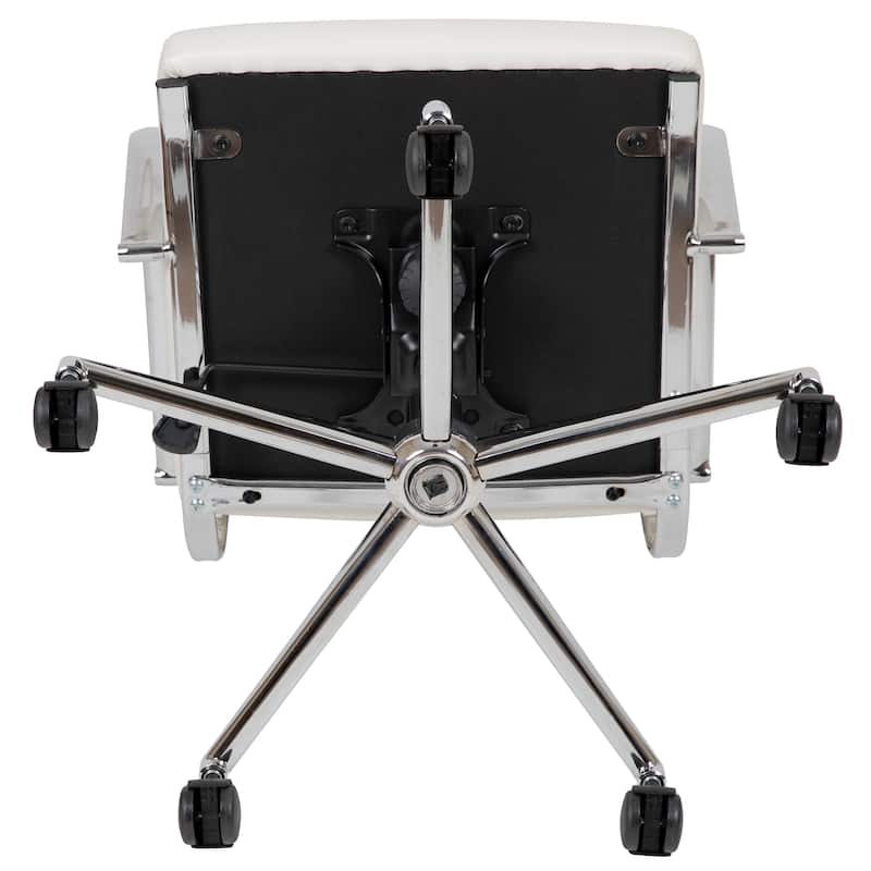 Mid-Back LeatherSoft Contemporary Ribbed Executive Swivel Office Chair