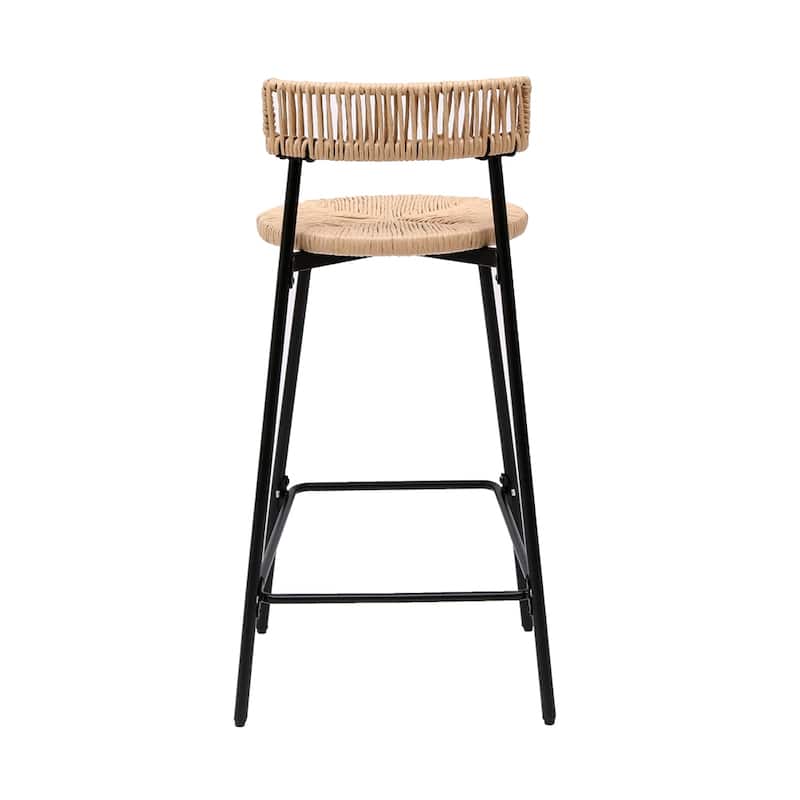 Counter Stools,Handwoven Paper Rope Bar Stools Dining Pub Chairs,2 PCS