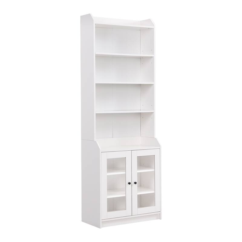 Contemporary Bookshelf with Adjustable Shelves for Living Room