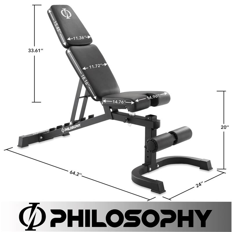 Adjustable Weight Bench Flat Incline Decline Dumbbell Workout Bench - Medium