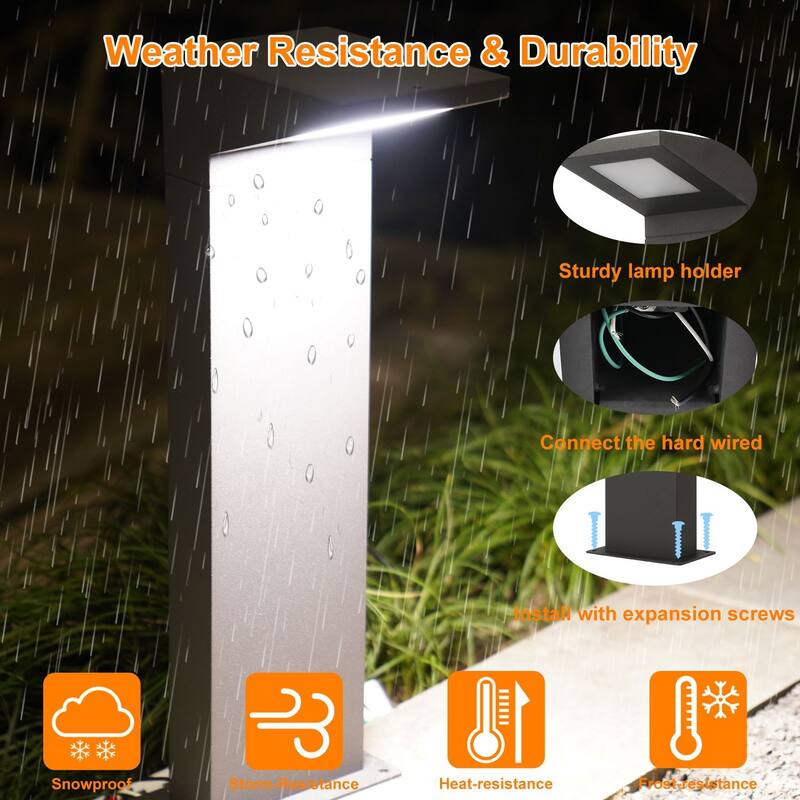 Outdoor Landscape Path Lights LED Driveway Light with Waterproof Bollard Lights for Garden Lawn Courtyard