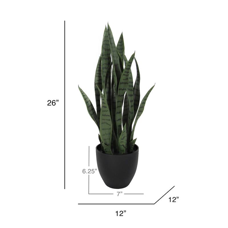 Artificial Sansevieria Snake Plant in Black Pot