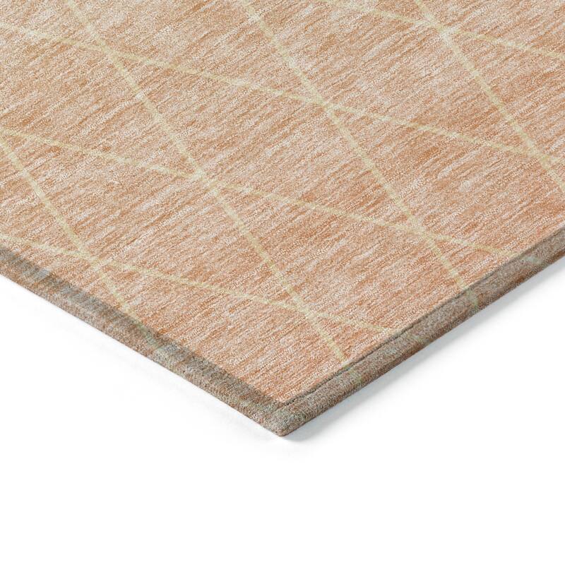 Machine Washable Indoor/ Outdoor Ombre Trellis Chantille Rug