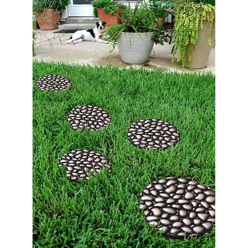 A1HC Rubber Step Mat Multi Functional -Garden Stepping Stone Mat, Outdoor Decorative Tray
