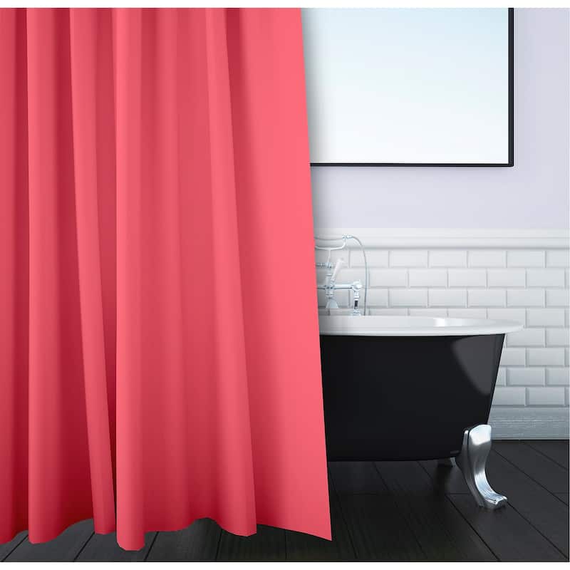 71 x 74-inch Dark Coral Solid Shower Curtain