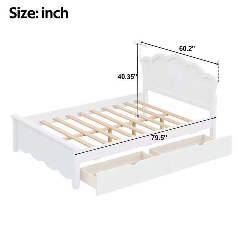 Platform Bed with Dual Underbed Drawers by Harper&Bright Designs