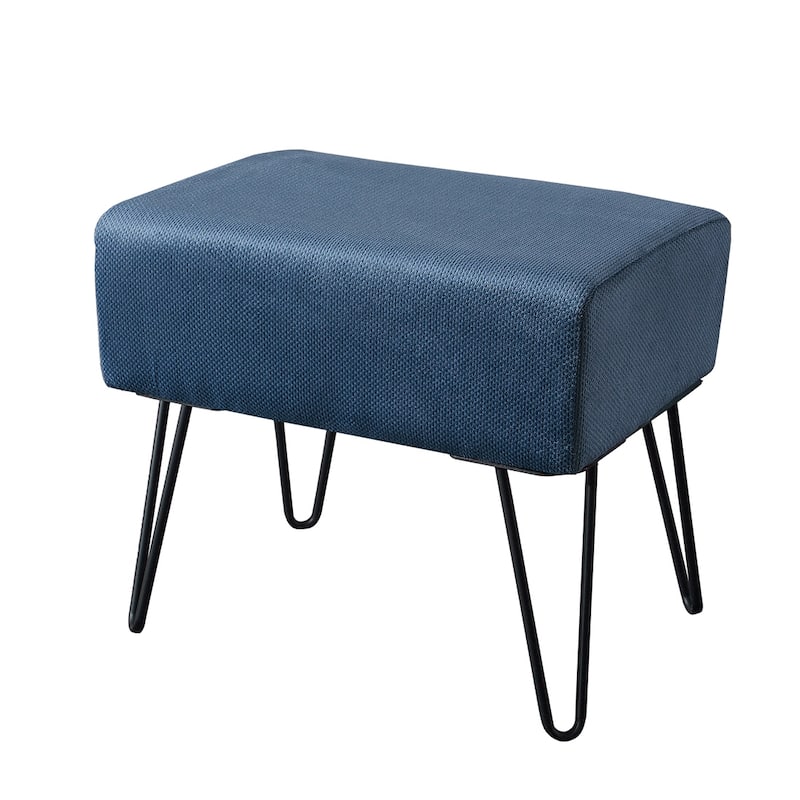 Serenta Milliken Plush Ottoman, 19" x 13" x 17" H