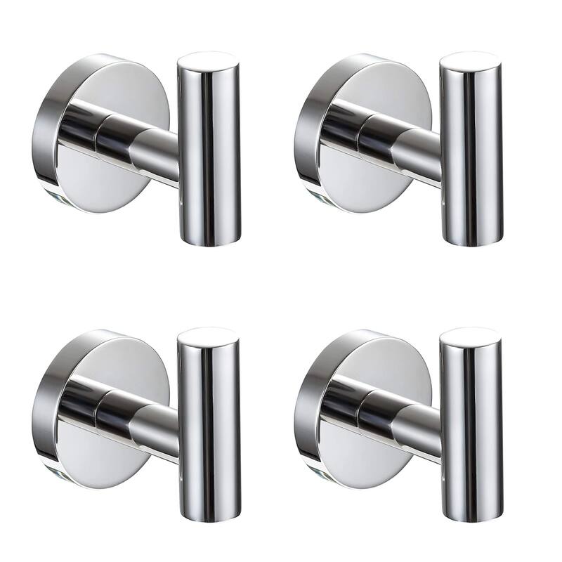 AITINKAN 4-Pack Bathroom Robe and Towel Hooks Stainless Steel - Platinum/Chrome