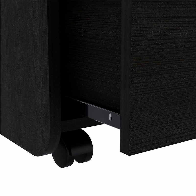 HomeRoots 22" Two Drawer Faux Wood Nightstand