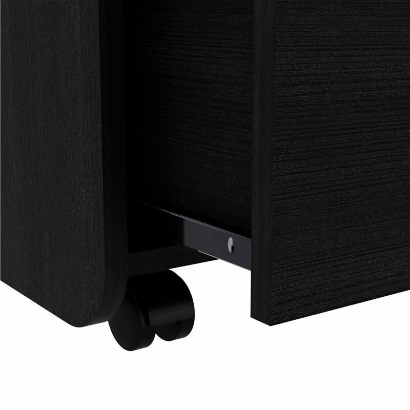 HomeRoots 22" Two Drawer Faux Wood Nightstand