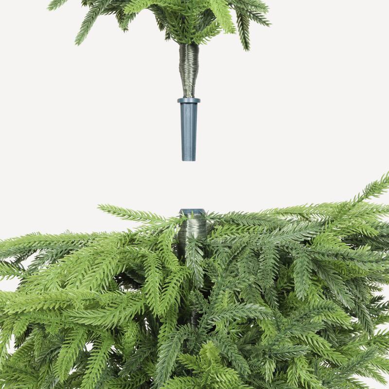 4" Artificial Real Touch Pine Tree in Black Plastic Pot, 2pc/set