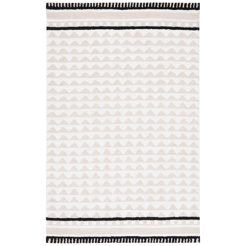 SAFAVIEH Handmade Capri Sabata Modern Wool Rug - 6' Square - Ivory/Beige