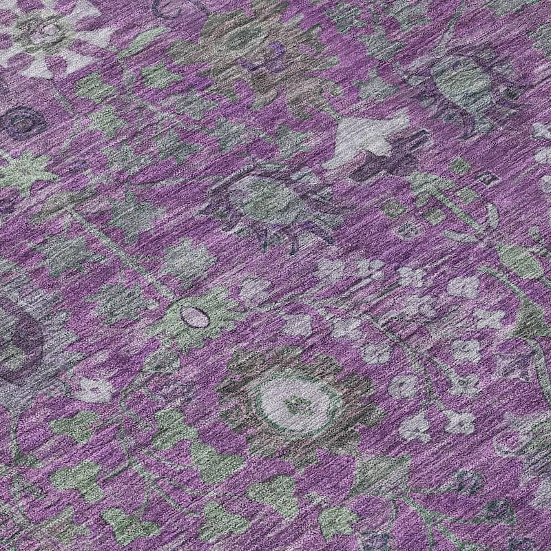 Machine Washable Indoor/ Outdoor Traditional Classic Chantille Rug