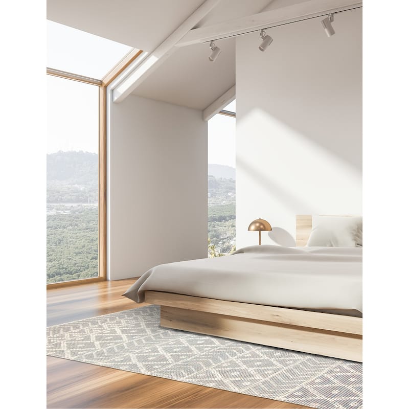 ECARPETGALLERY Braid weave Sienna Grey Wool Rug - 6'1 x 9'1