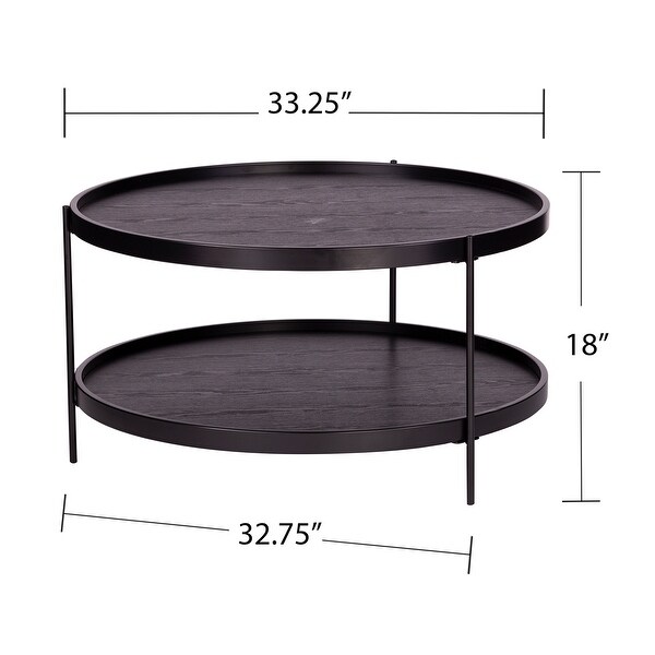 Gracewood Hollow Vaquero Round Farmhouse Style Cocktail Table