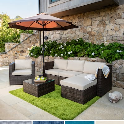 Corvus Trey Outdoor 6-piece Aluminum Resin Wicker Sofa Set