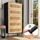 preview thumbnail 18 of 32, 5-Drawer Chest Dresser Closet PE Wicker Rattan Storage Tower Organizer