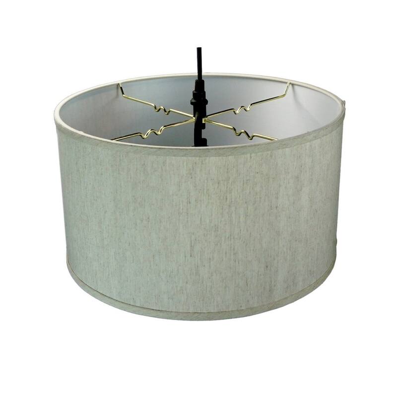 2 Light Swag Plug-In Pendant 18"w Textured Oatmeal with Diffuser, Black Cord