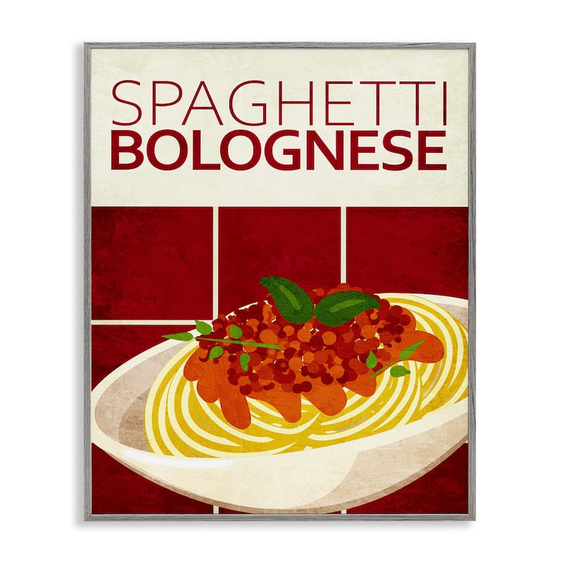 Stupell Spaghetti Classic Kitchen Framed Giclee Art Design By Kim Allen - 11 x 14 - Grey