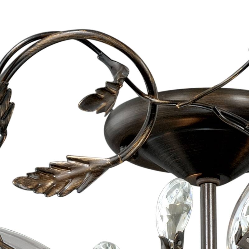 Bronze Flush Mount Ceiling Light - 19 Inch Renaissance Style - Semi Flush Fixture for Hallway, Bedroom, Living Room - 8