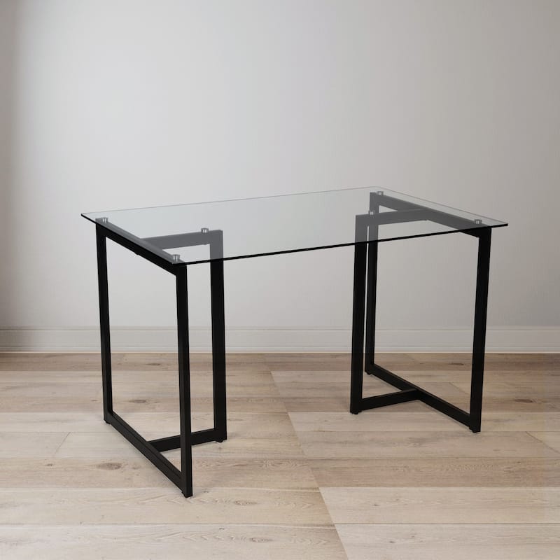 47.2 / 55 Inch Modern Tempered Glass Home Kitchen Restaurant Dining Table