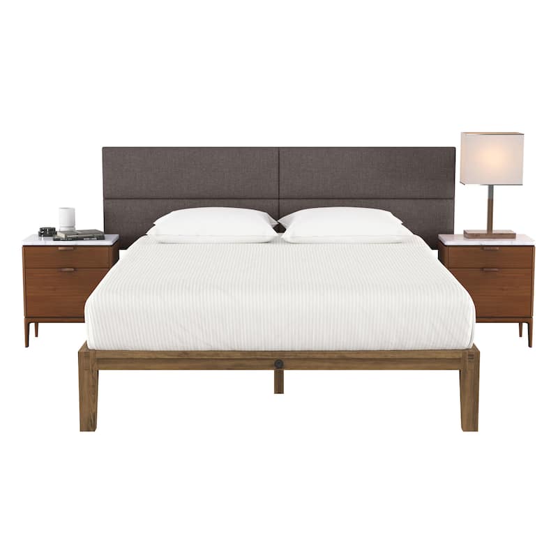 Jaxx Panelist Modern Padded Headboard - Set of 4 Wall Mounted Panels - Havana Brown - King