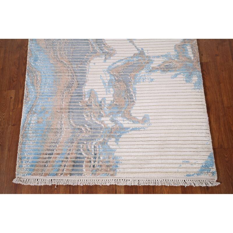 Abstract Oriental Accent Rug Handmade Wool Carpet - 3'0" x 5'1"