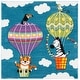 preview thumbnail 11 of 12, SAFAVIEH Carousel Kids Bengul Hot Air Balloon Rug 3' Square - Blue/Green