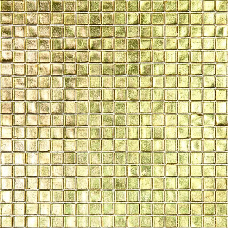 Apollo tile 12" x 12" Skosh Glossy Gold Yellow Glass Tile (18.69 sq ft/case) - 20 Pack