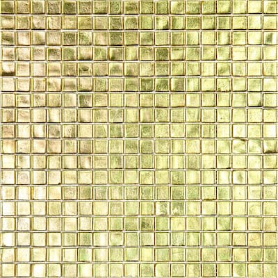 Apollo tile 12" x 12" Skosh Glossy Gold Yellow Glass Tile (18.69 sq ft/case) - 20 Pack