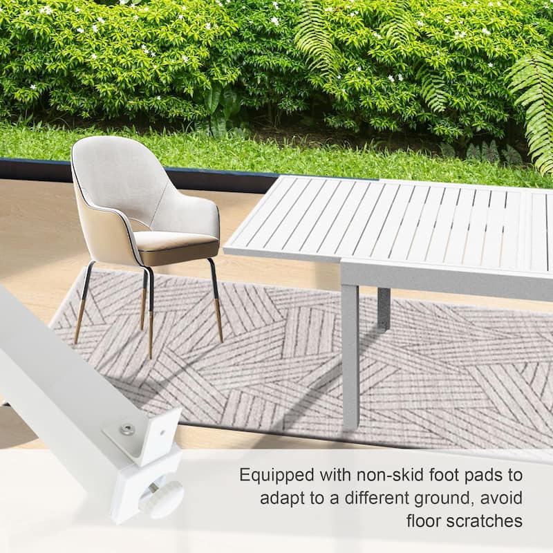 35" to 71" Aluminum Extendable Outdoor Dining Table