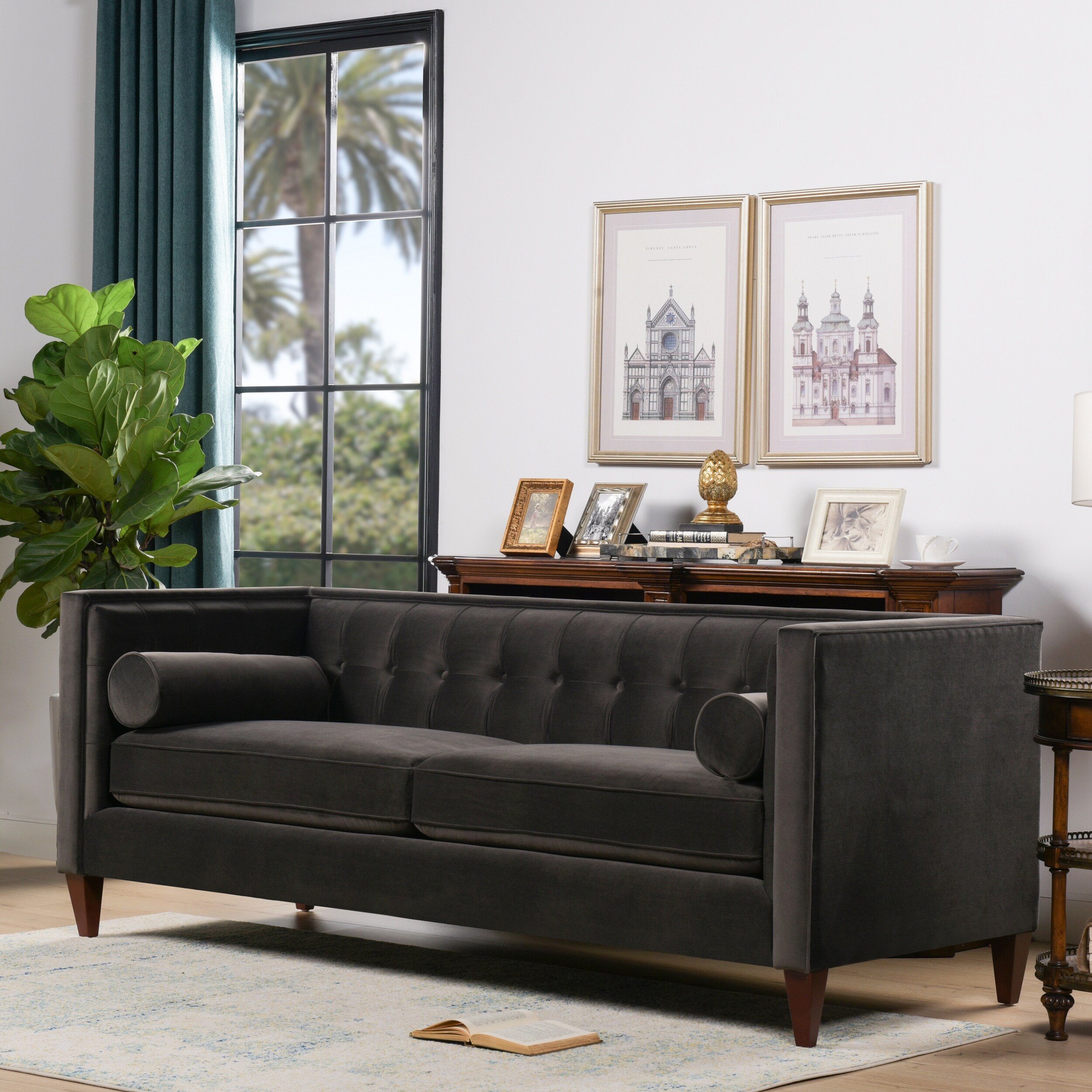Carson Carrington Odhult Tufted Contemporary Tuxedo Sofa