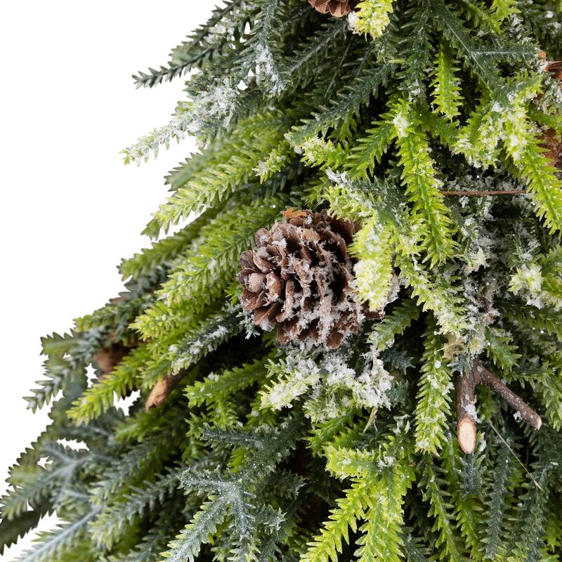 Frosted Tree with Squirrel and Pinecones Christmas Decoration - 12"