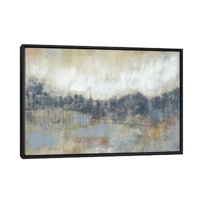 iCanvas "Cool Grey Horizon I" by Jennifer Goldberger Framed Canvas Print