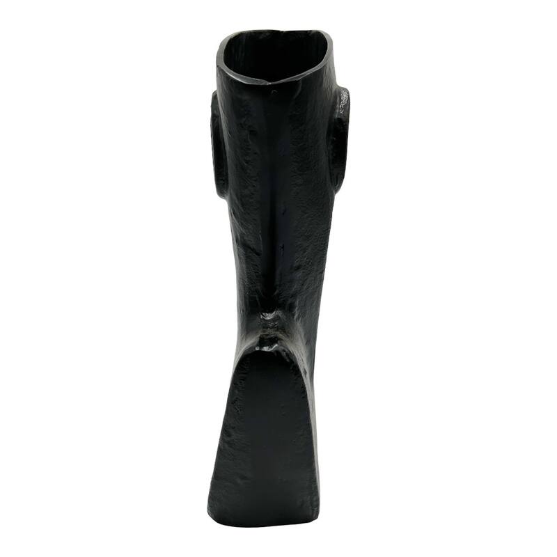 14.5 Inch Tall Decorative Handmade Aluminum Face Flower Vase