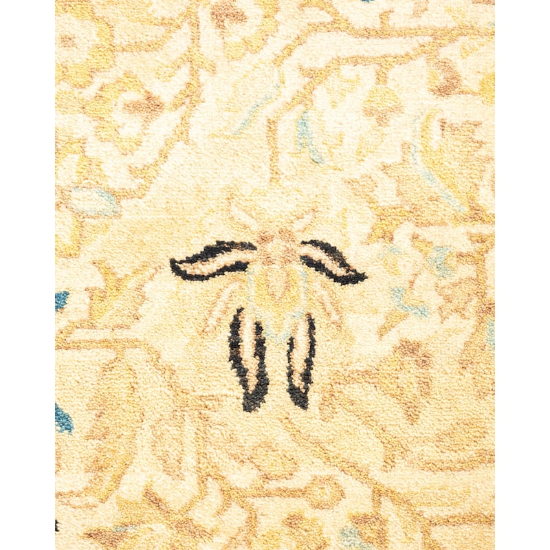 Overton Handknotted Wool Traditional Oriental Ivory Area Rug - 3' x 5'