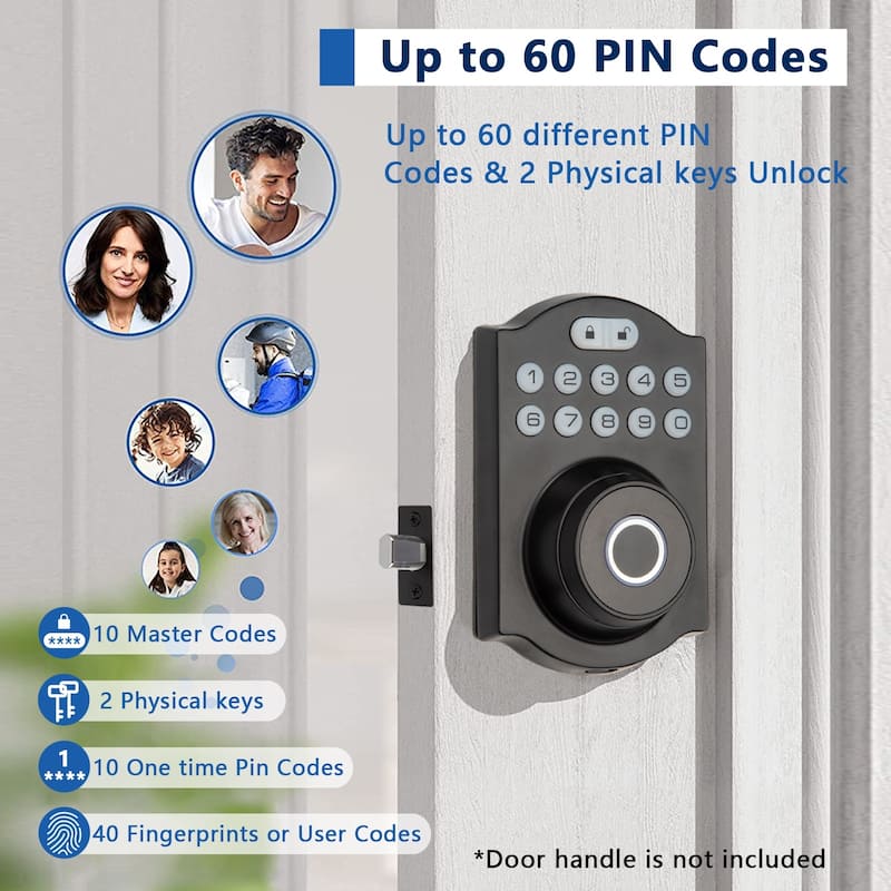 Smart Fingerprint Door Lock with Keypad & Auto-Lock