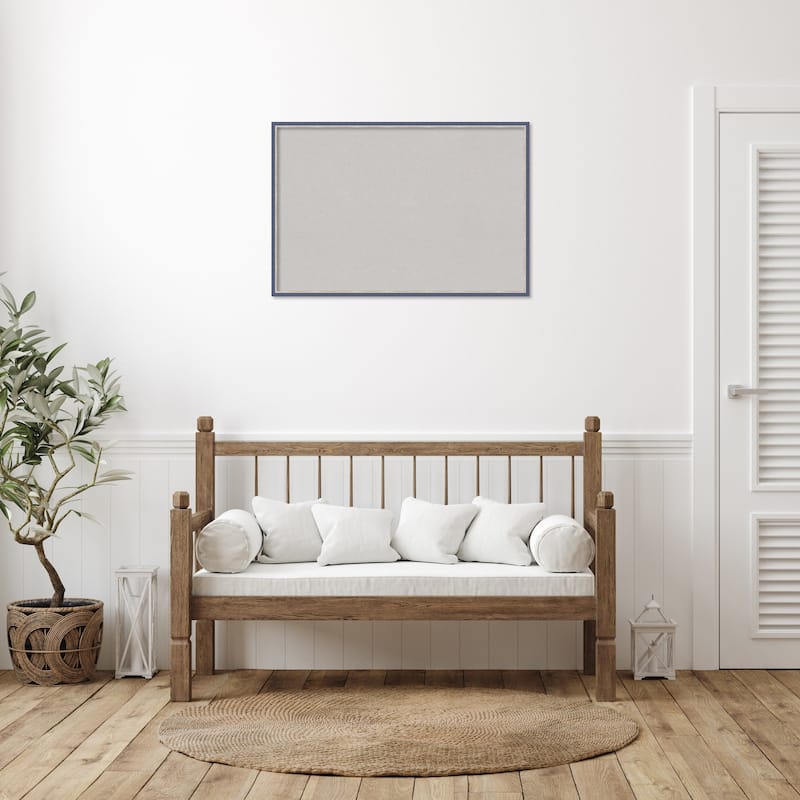 Theo Narrow Wood Framed Grey Corkboard Bulletin Board