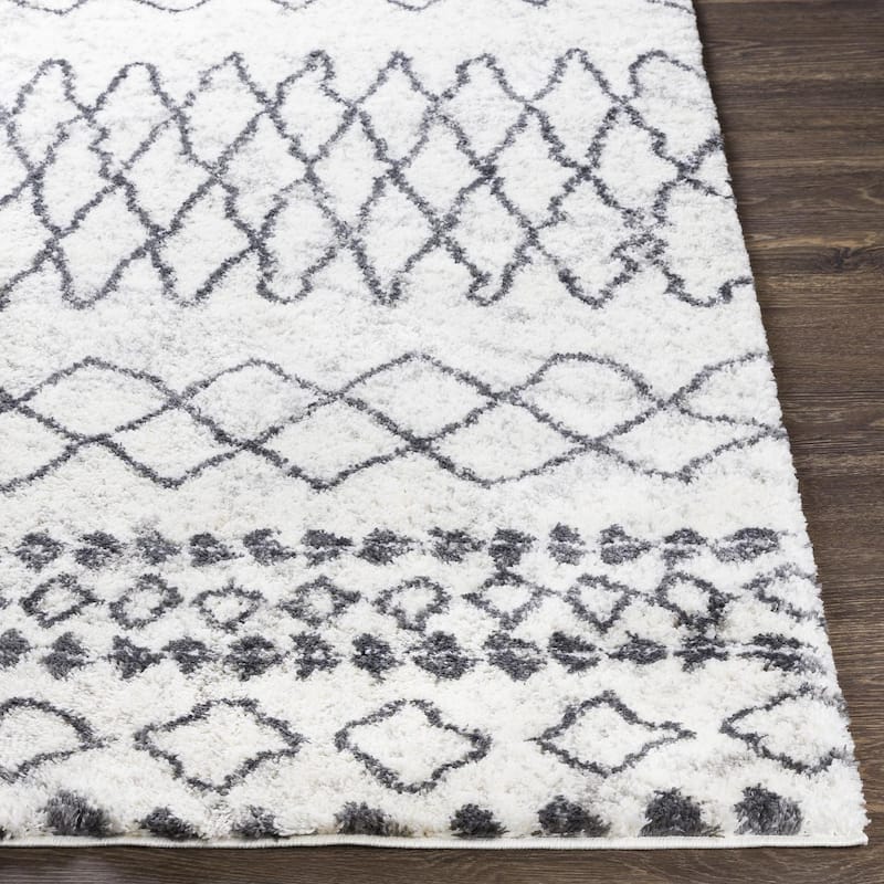 Livabliss Lamontez Plush Moroccan Stripe Area Rug