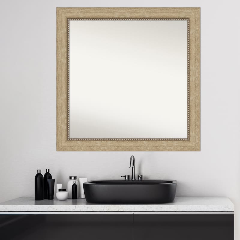 Non-Beveled Bathroom Wall Mirror - Astor Champagne Frame