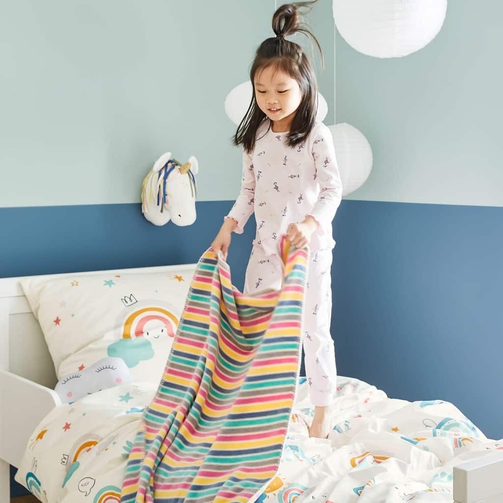 IBENA Cute Candy Rainbow Childrens Blanket - Toddler