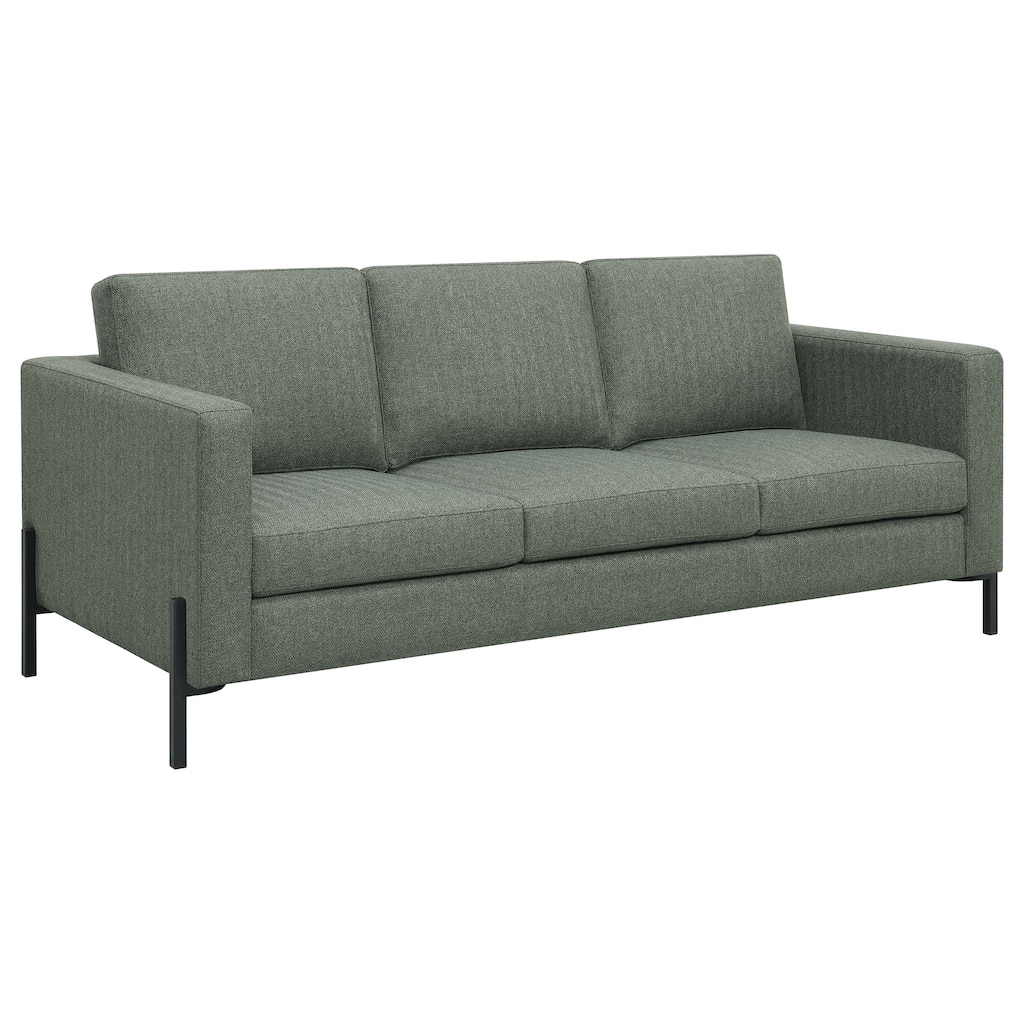 Tilly Contemporary Fabric Upholstered Track Arm Sofa