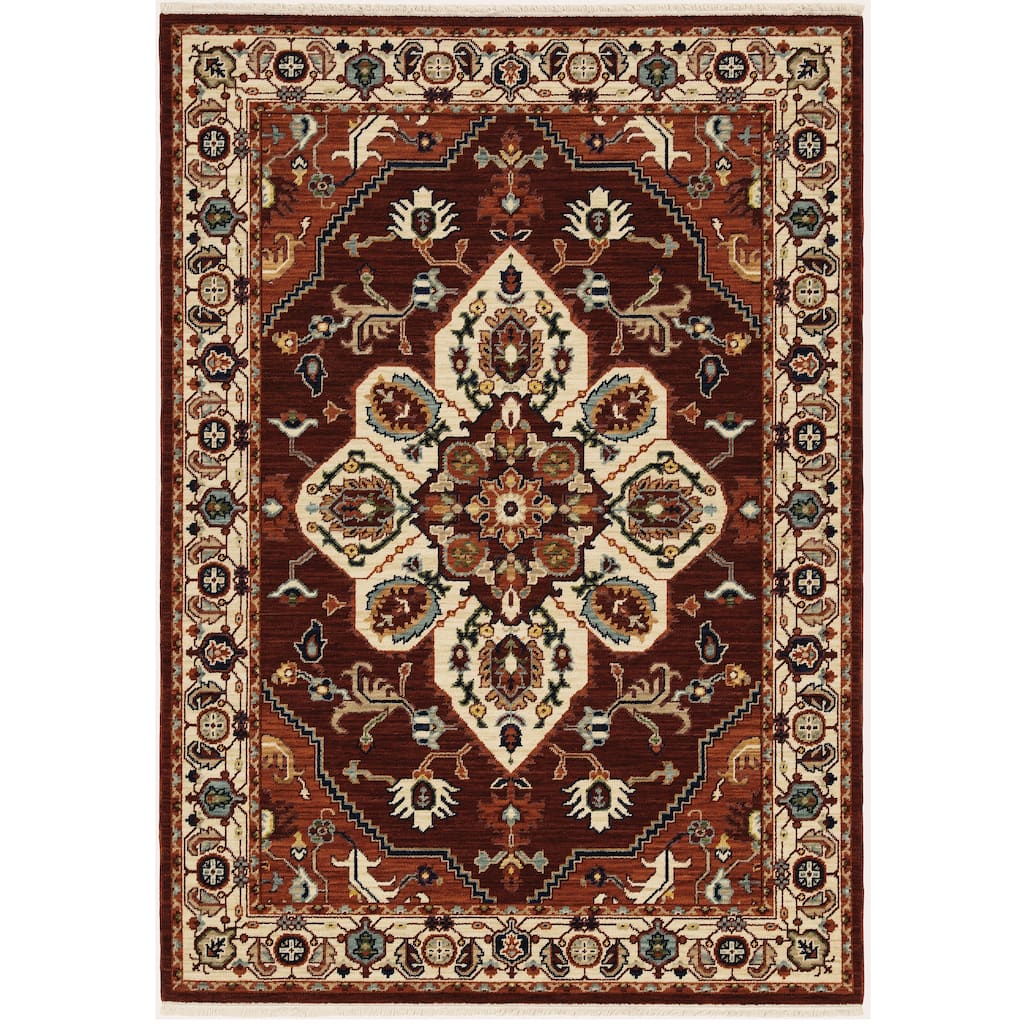 Style Haven Leander Star Medallion Fringed Wool Blend Area Rug