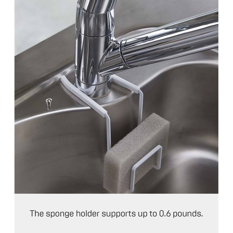 Yamazaki Home Faucet-Hanging Sponge Holder - Two Sizes, Steel, Single - L 5.71 x W 2.36 x H 4.92 inches