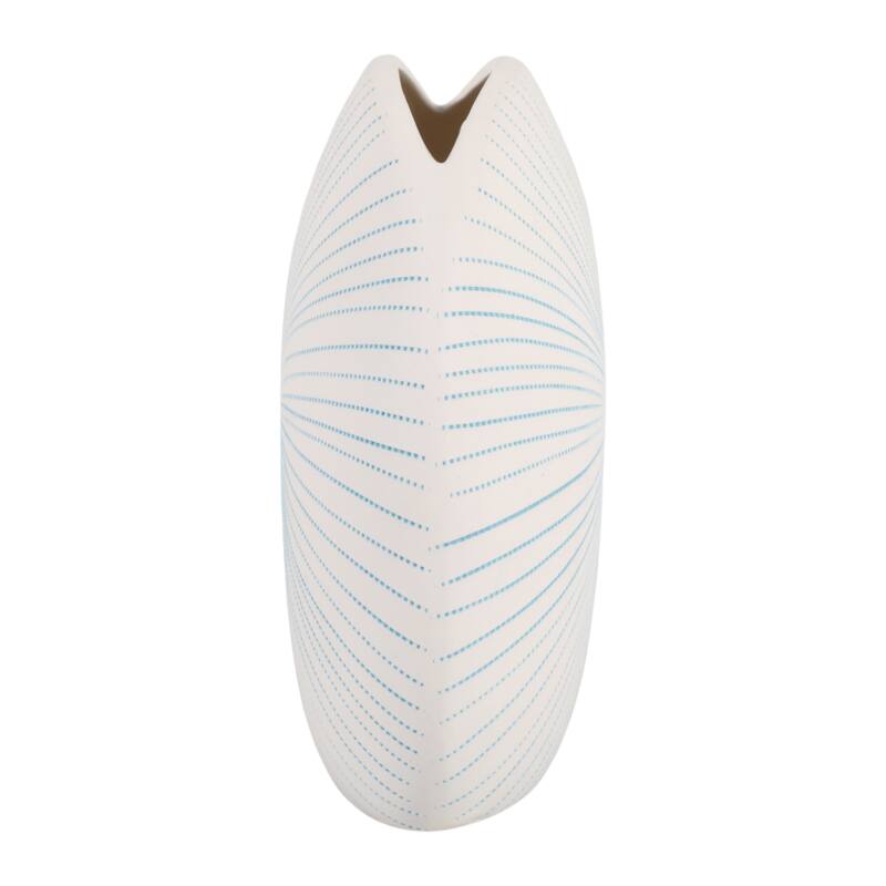 Round Shell Ceramic Vase - Stylish Dotted Pattern Flower Vase