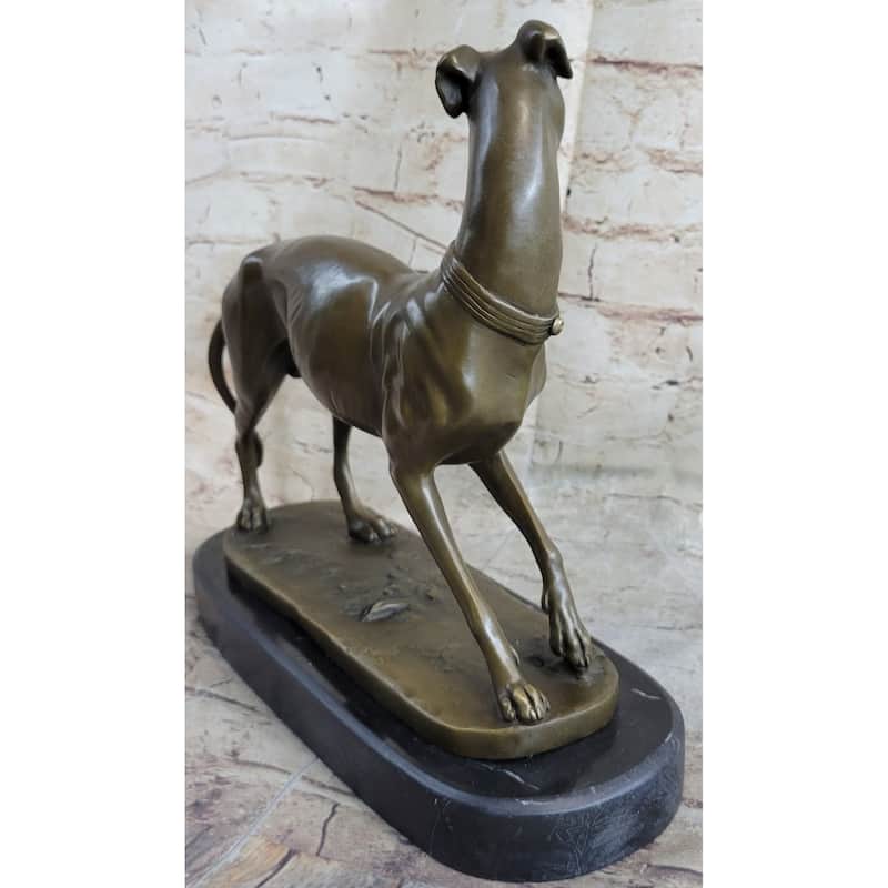 Handmade Large Bronze Of A Whippet Greyhound Imitative Dog Clic Masterpiece Figurine